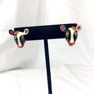 BETSEY JOHNSON COW EARRINGS